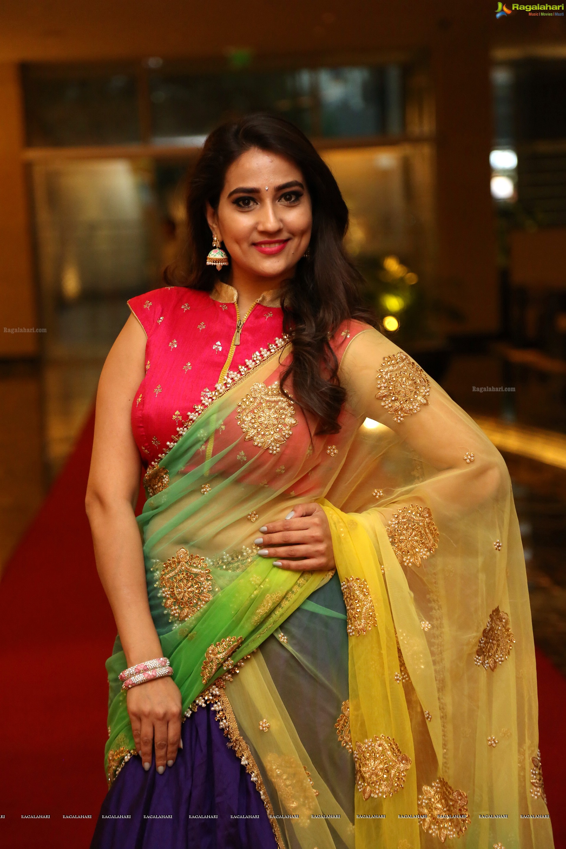 Manjusha at Ammammagarillu Pre-Release Event (High Definition)