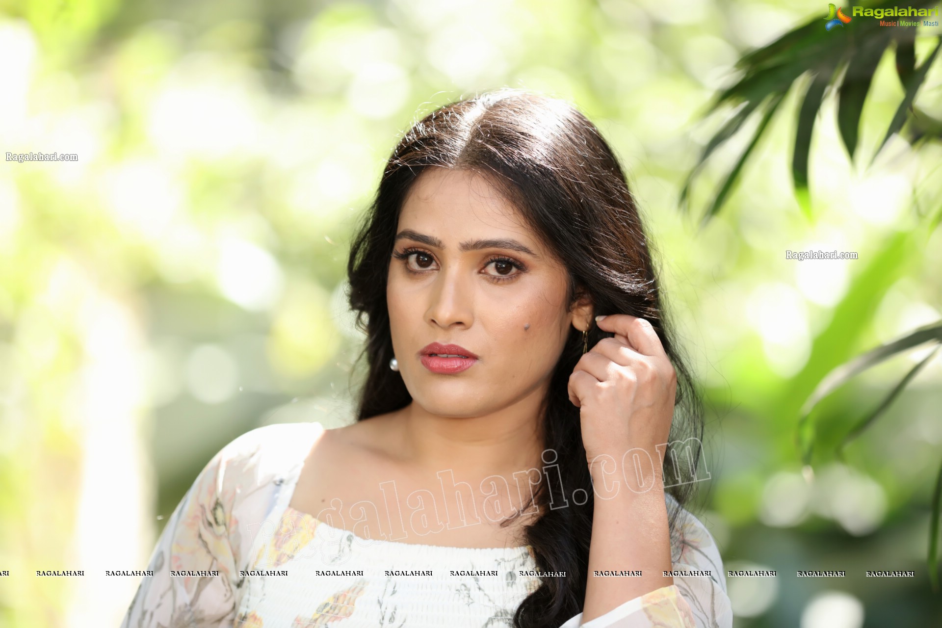 Anusha Parada in Pink Skirt and White Floral Top Exclusive Photo Shoot