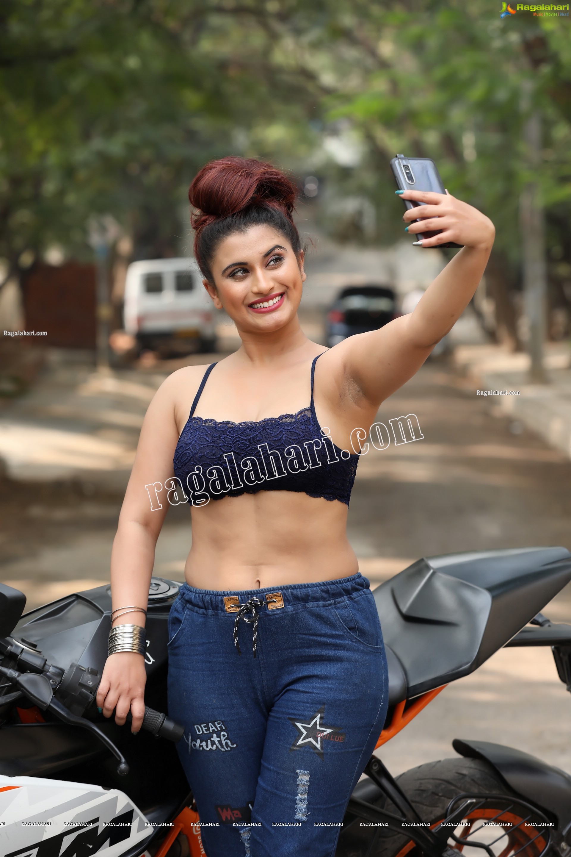 Gunnjan Aras Posing on Motorcycle Exclusive Photo Shoot