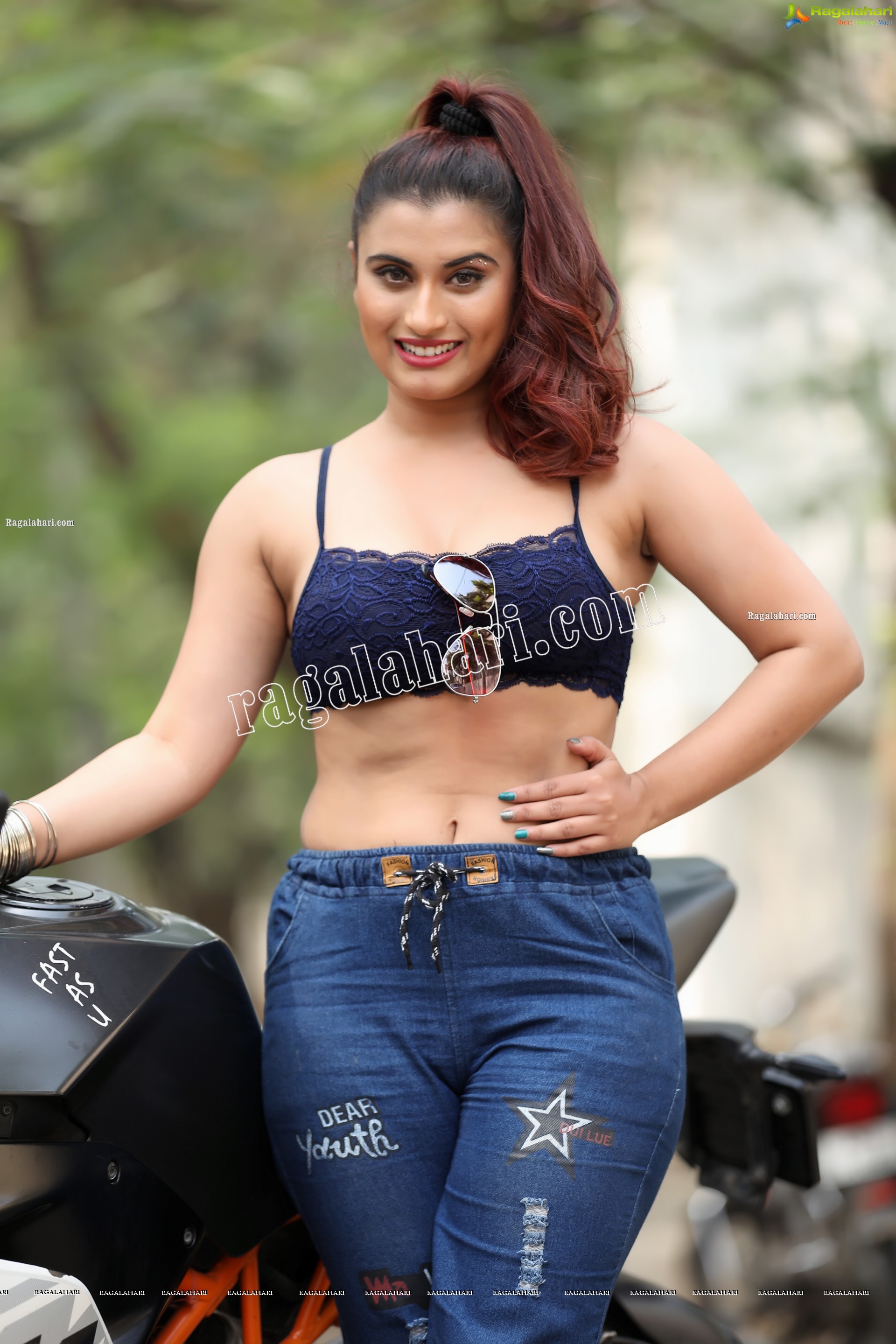 Gunnjan Aras Posing on Motorcycle Exclusive Photo Shoot