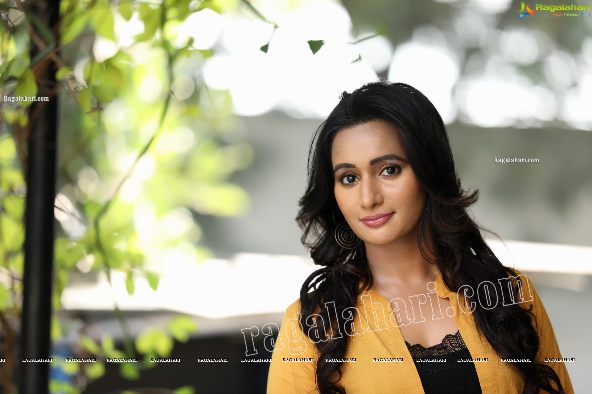 Nisheetha in Yellow Long Shrug and Black Pant Exclusive Photo Shoot