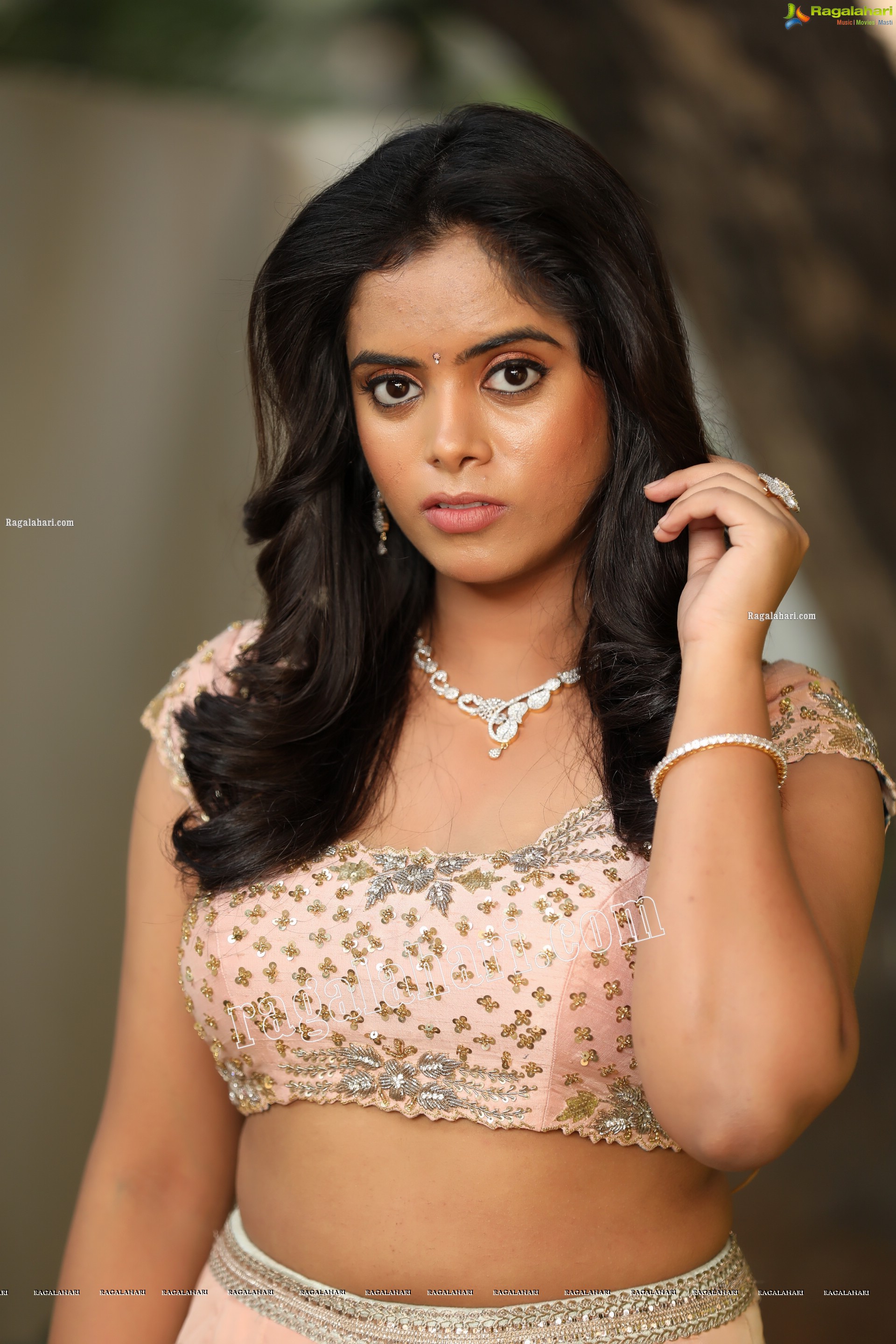 Sameera Reddy G in Light Peach Lehenga Exclusive Photo Shoot