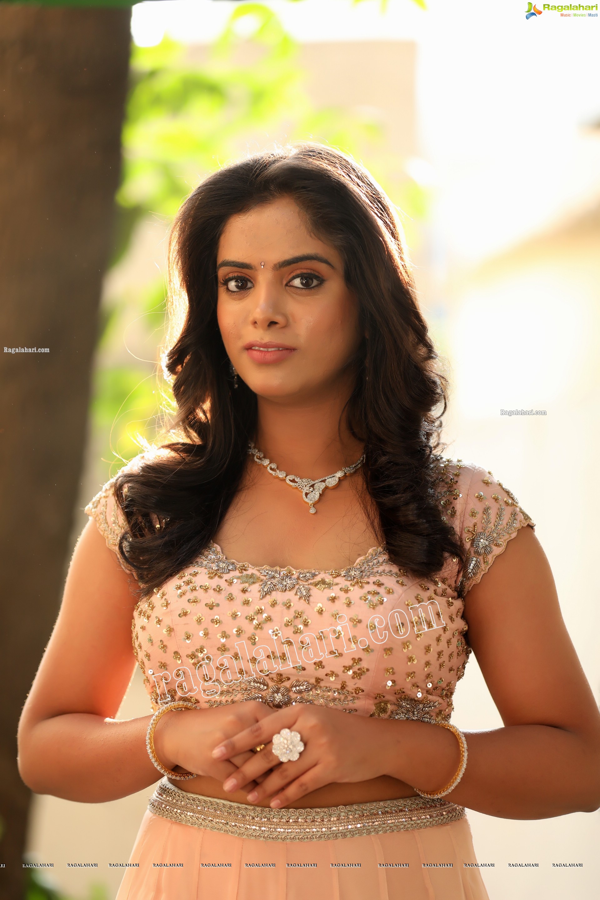 Sameera Reddy G in Light Peach Lehenga Exclusive Photo Shoot