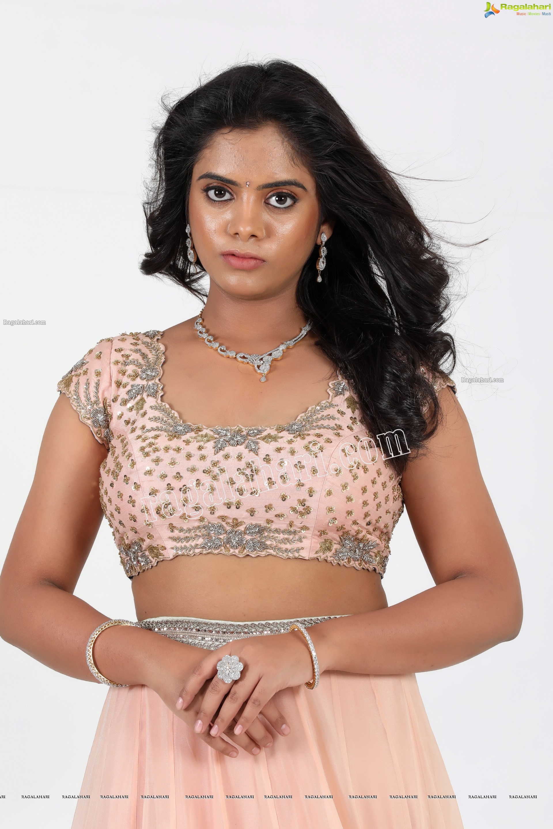 Sameera Reddy G in Light Peach Lehenga Exclusive Photo Shoot