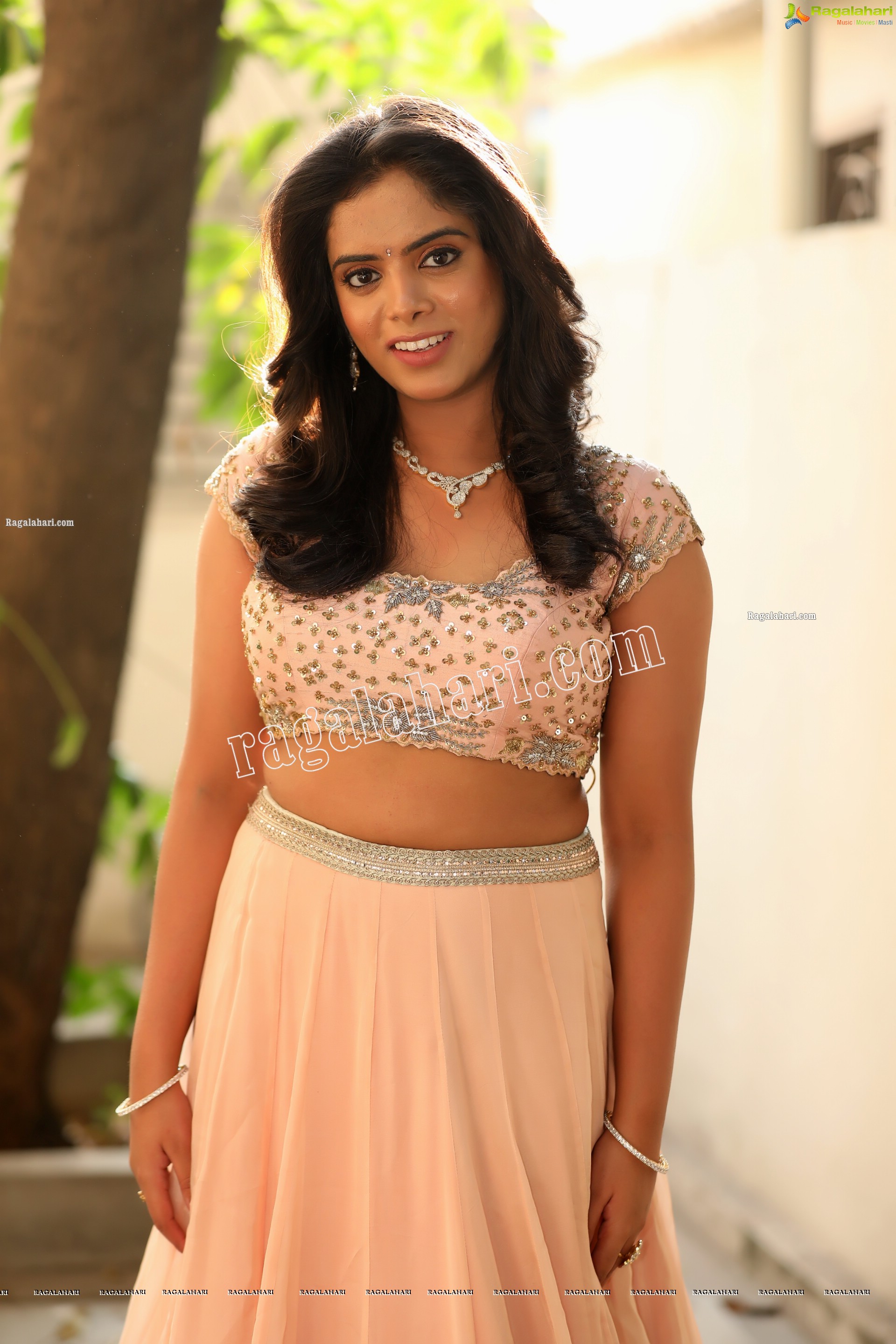 Sameera Reddy G in Light Peach Lehenga Exclusive Photo Shoot