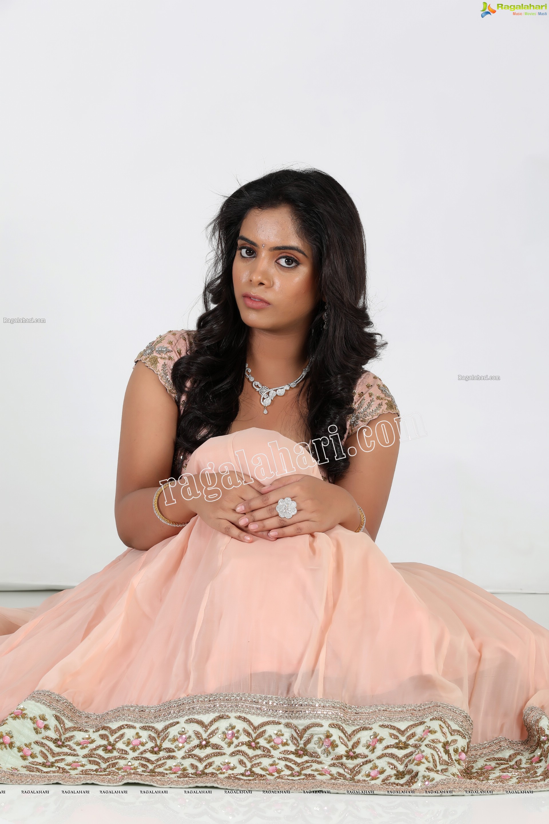 Sameera Reddy G in Light Peach Lehenga Exclusive Photo Shoot