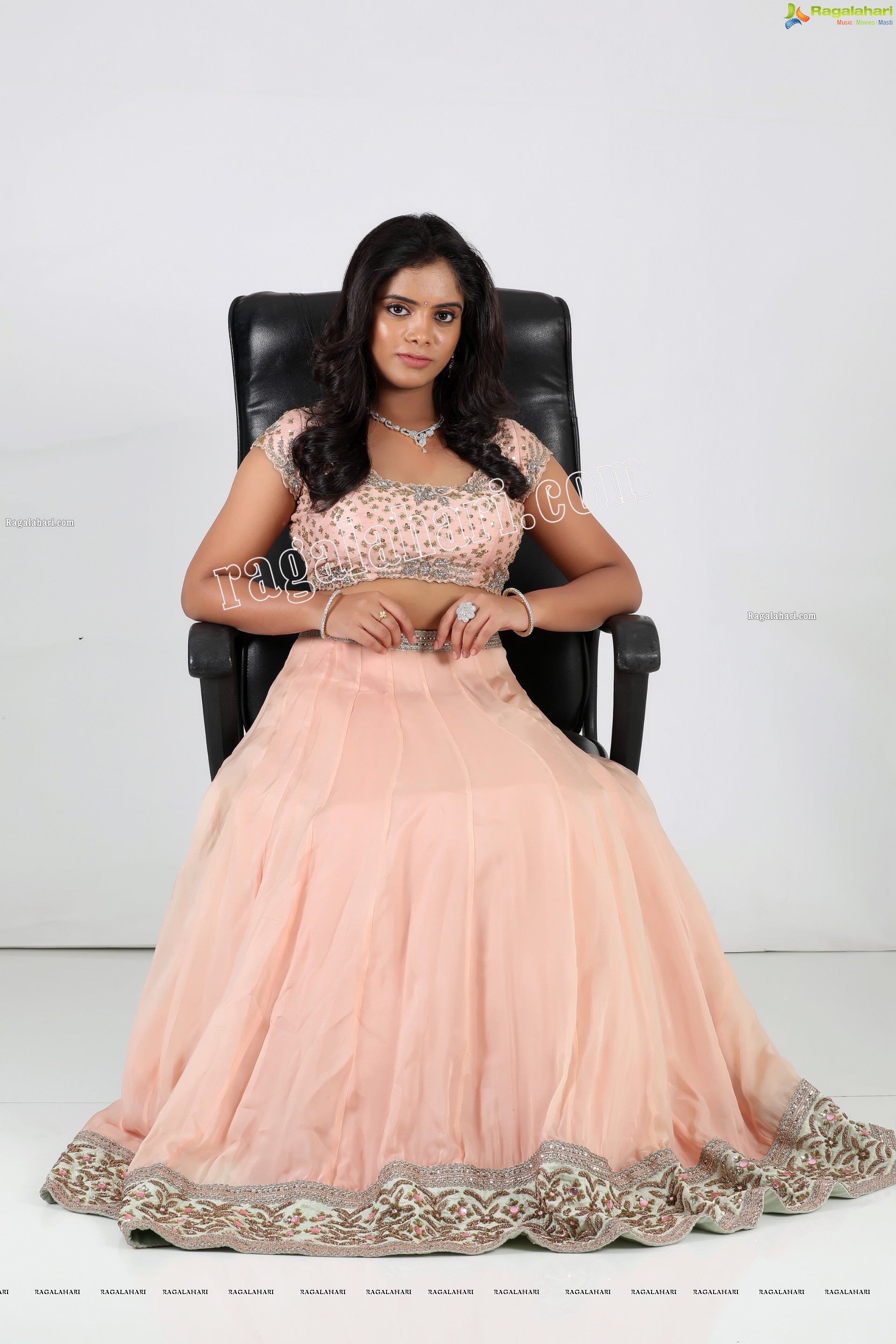 Sameera Reddy G in Light Peach Lehenga Exclusive Photo Shoot