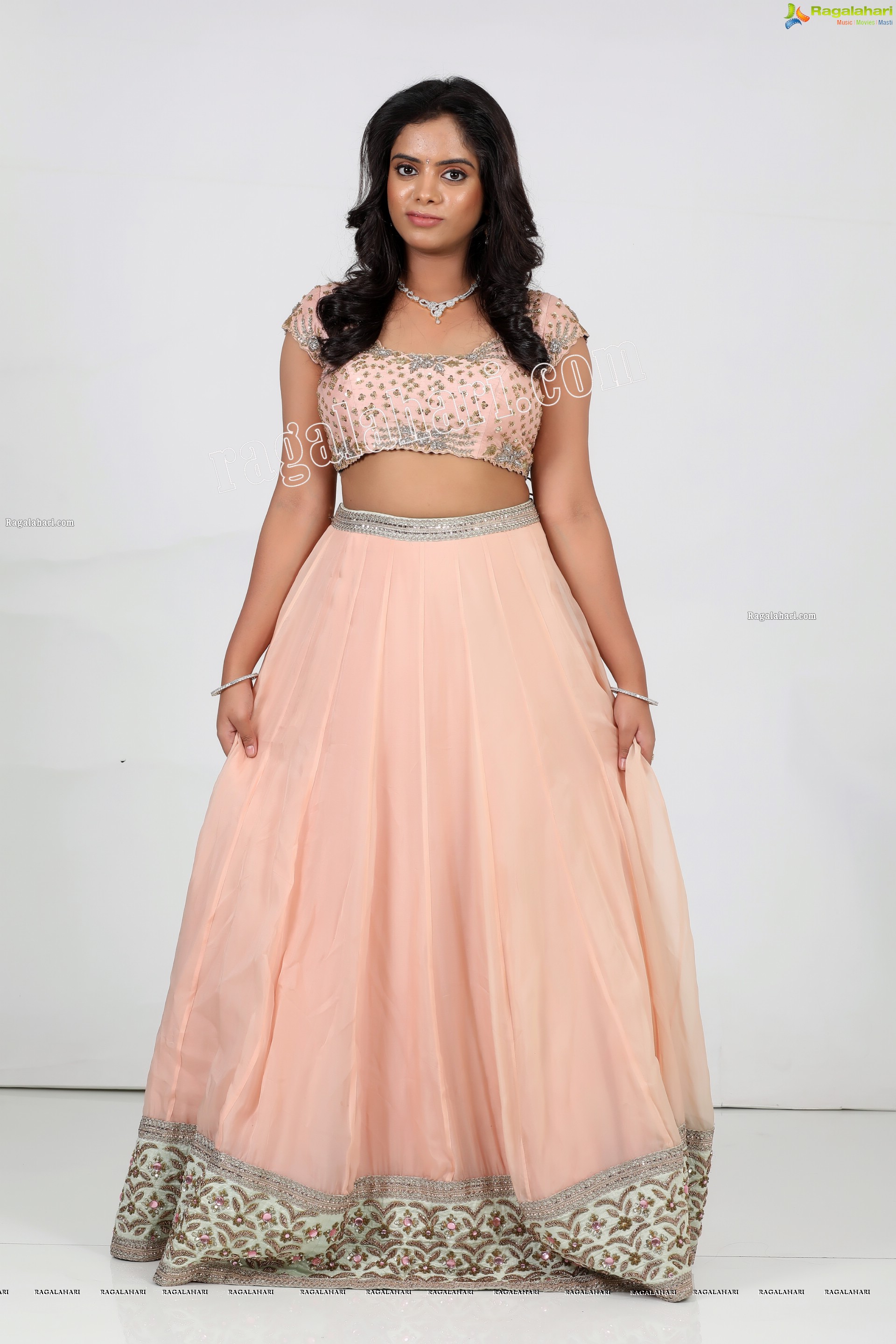 Sameera Reddy G in Light Peach Lehenga Exclusive Photo Shoot