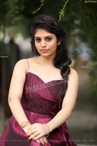 Viswa Sri Bandhavi in Burgundy Strapless Gown with Bolero