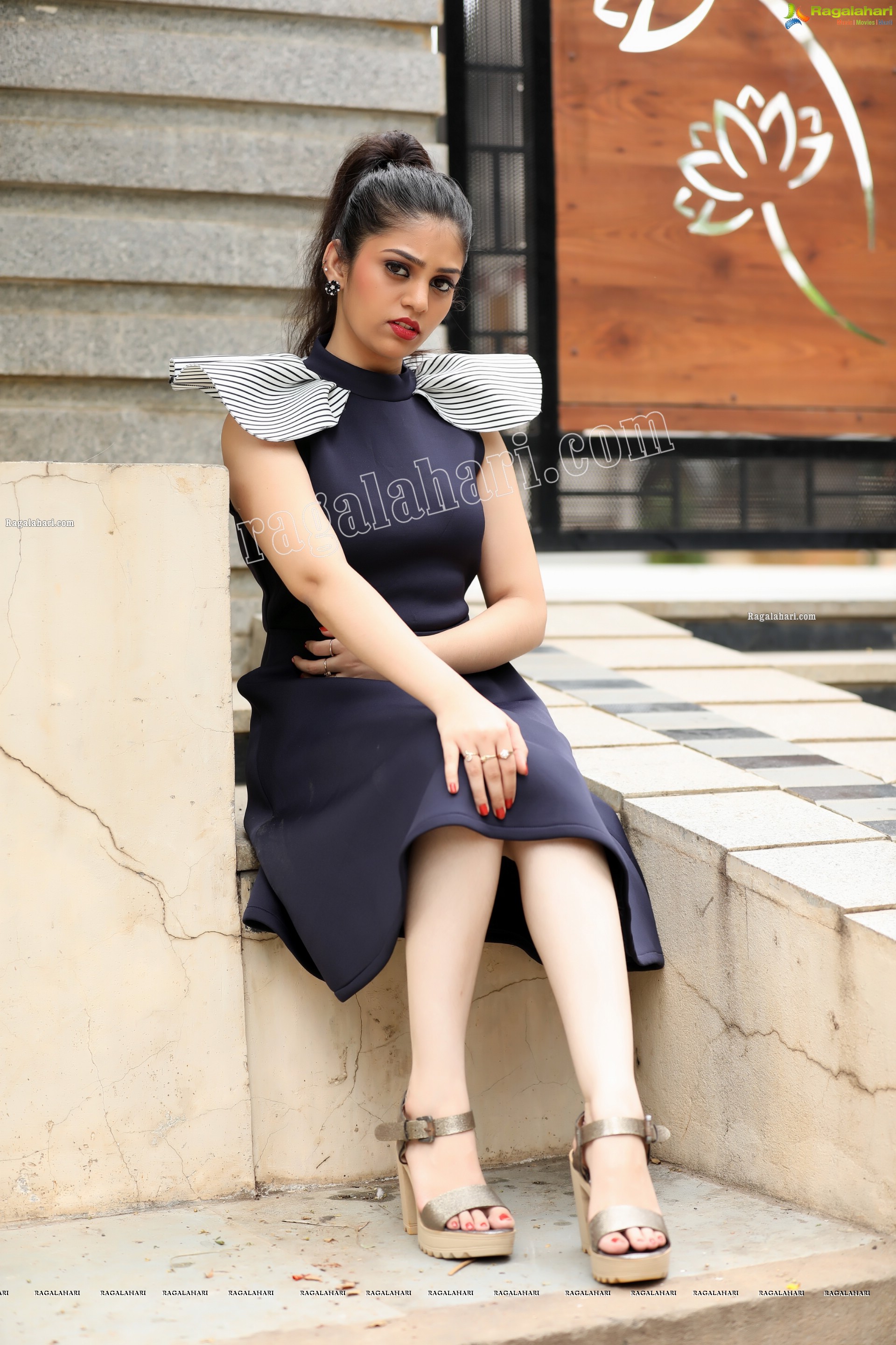 Viswa Sri Bandhavi in Dark Navy Gown Exclusive Photo Shoot