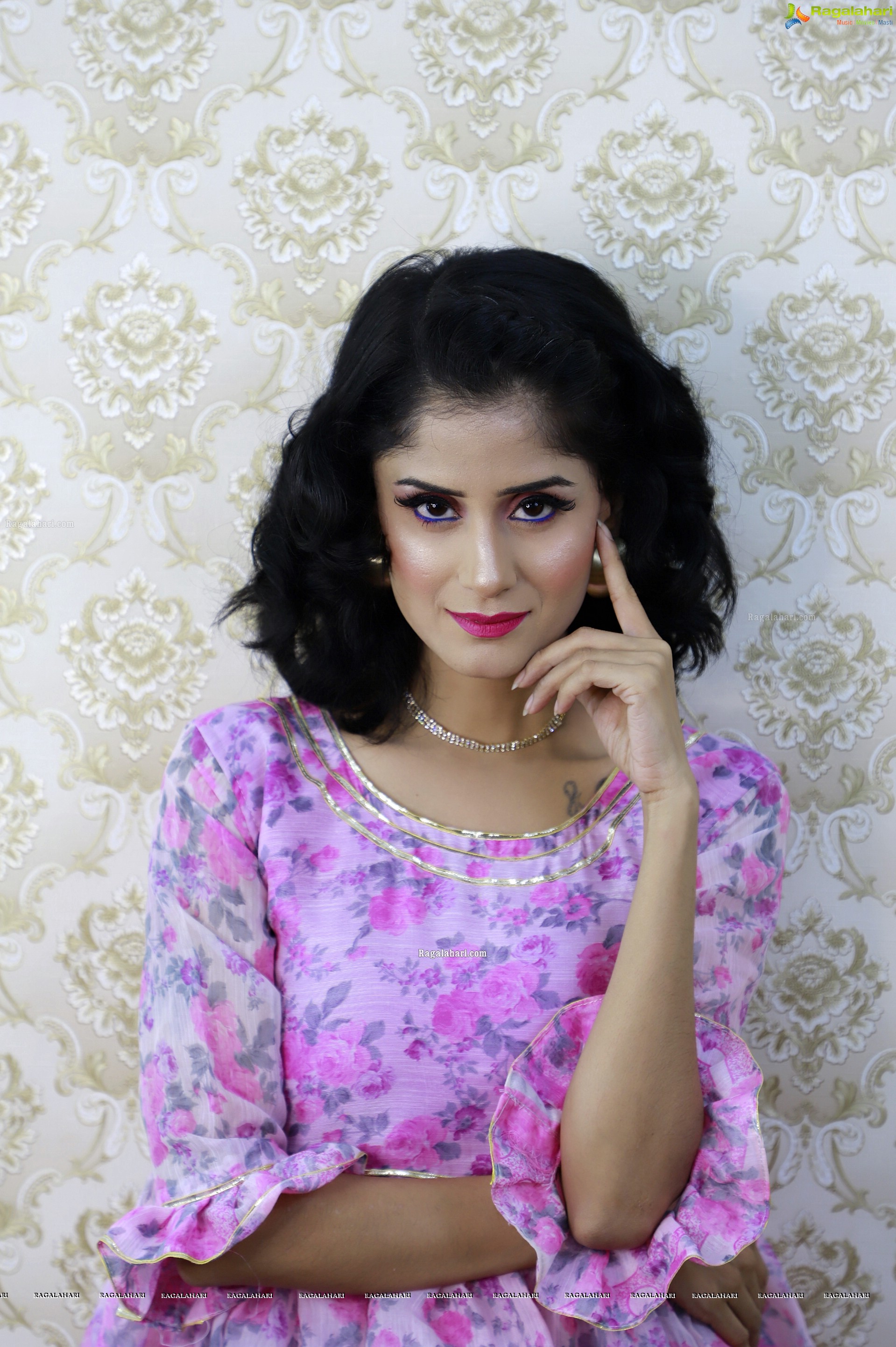 Anukriti Govind Sharma in Pink Floral Ruffle Dress, HD Gallery