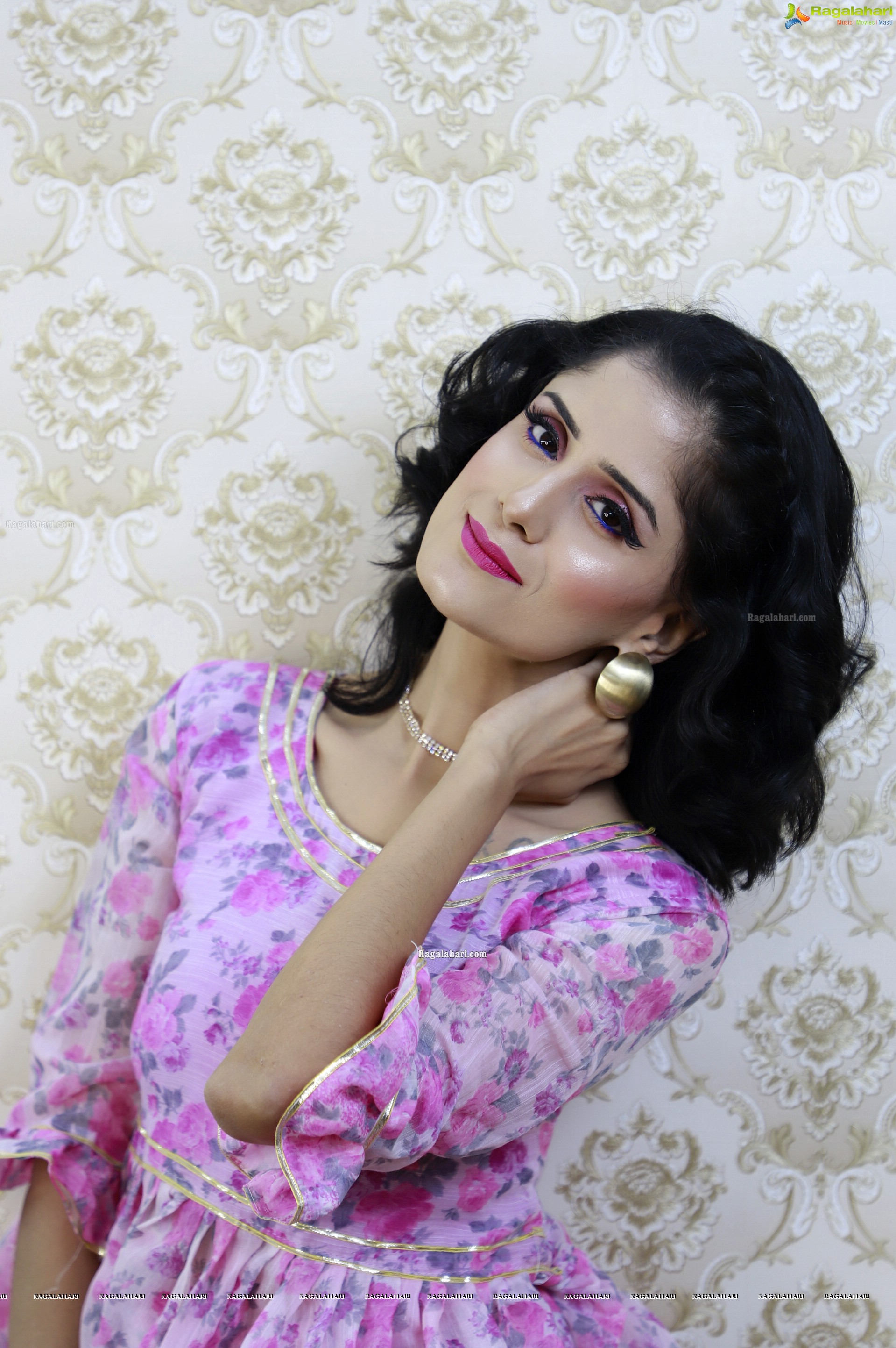 Anukriti Govind Sharma in Pink Floral Ruffle Dress, HD Gallery