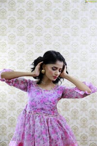 Anukriti Govind Sharma in Pink Floral Ruffle Dress