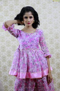 Anukriti Govind Sharma in Pink Floral Ruffle Dress