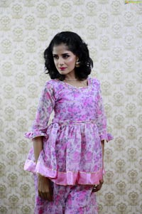 Anukriti Govind Sharma in Pink Floral Ruffle Dress