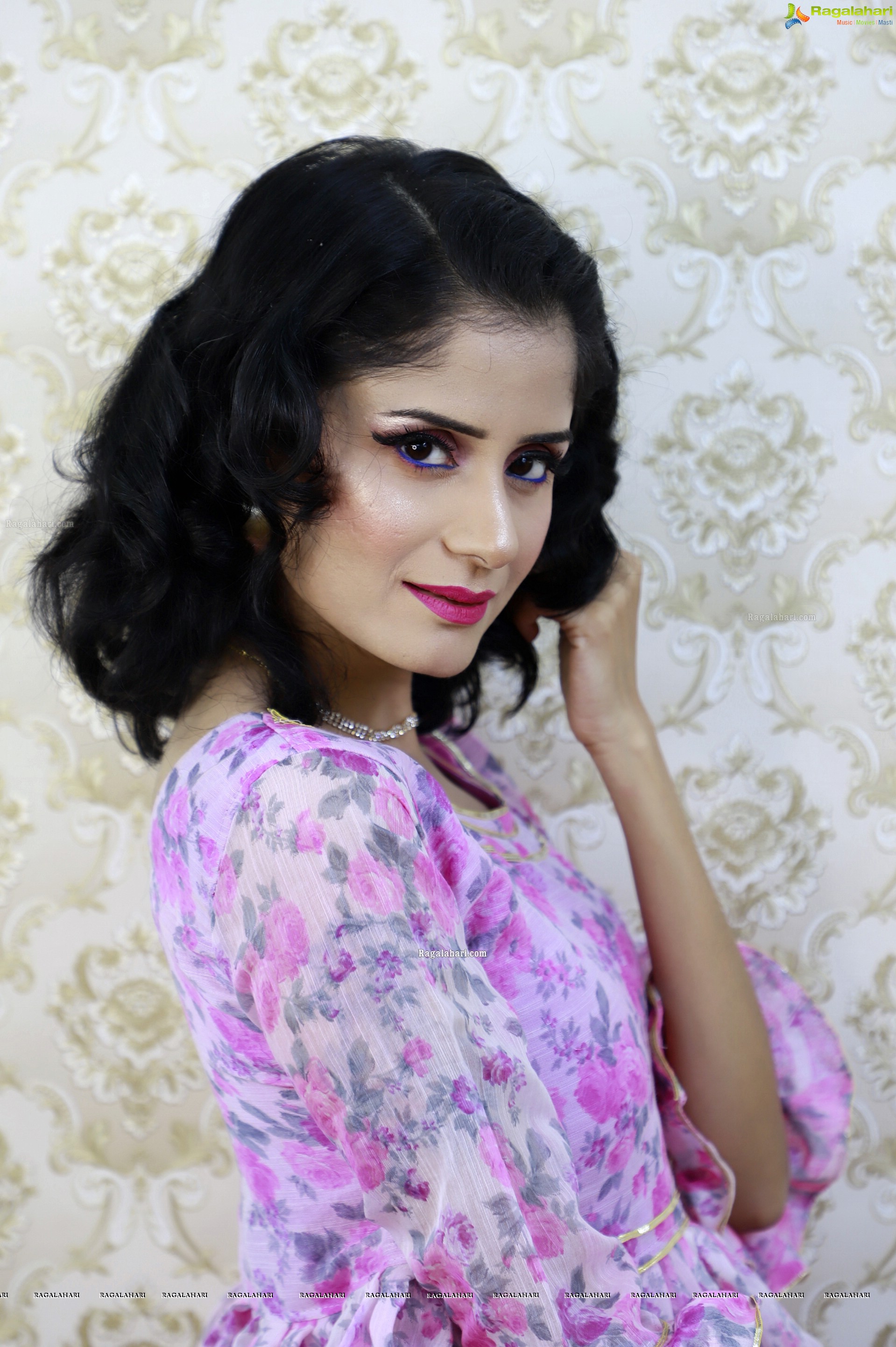 Anukriti Govind Sharma in Pink Floral Ruffle Dress, HD Gallery