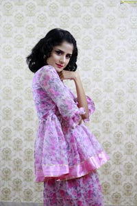 Anukriti Govind Sharma in Pink Floral Ruffle Dress