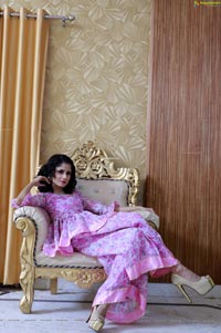 Anukriti Govind Sharma in Pink Floral Ruffle Dress