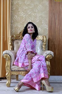 Anukriti Govind Sharma in Pink Floral Ruffle Dress