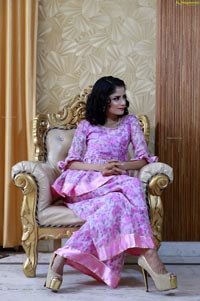 Anukriti Govind Sharma in Pink Floral Ruffle Dress
