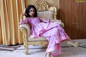 Anukriti Govind Sharma in Pink Floral Ruffle Dress