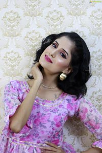 Anukriti Govind Sharma in Pink Floral Ruffle Dress