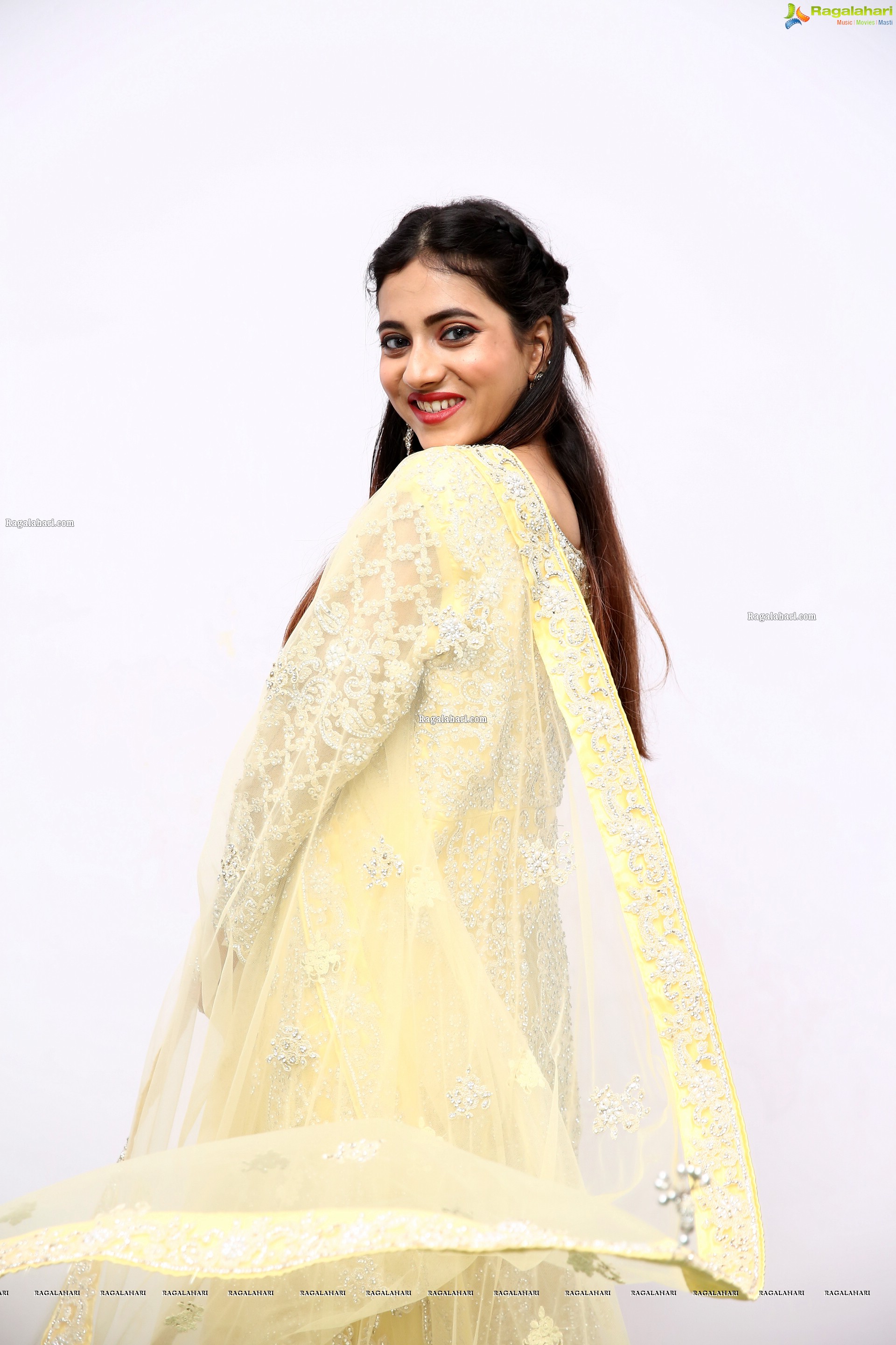 Dimple Thakur in Yellow Designer Lehenga Choli, HD Photo Gallery