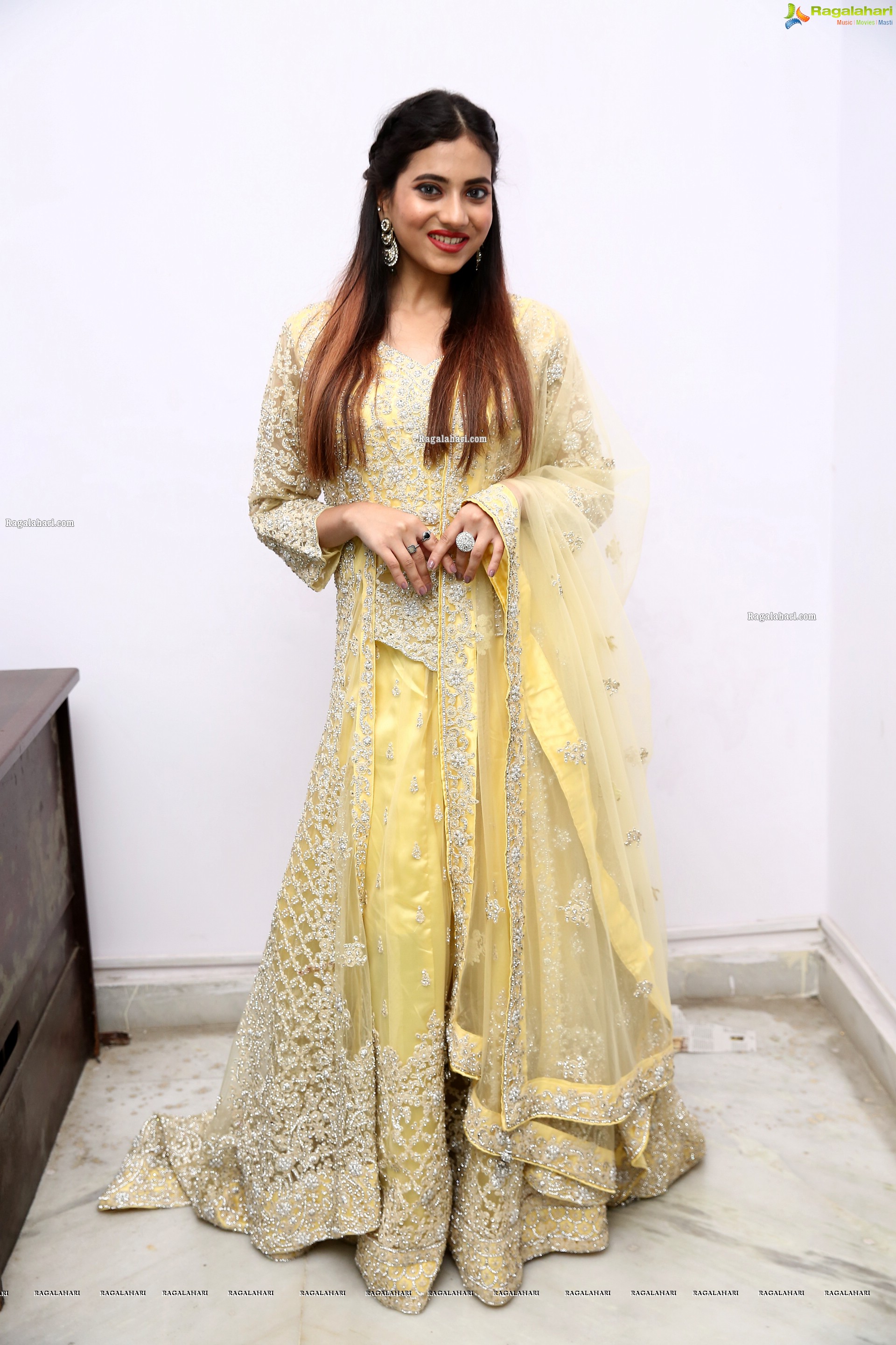 Dimple Thakur in Yellow Designer Lehenga Choli, HD Photo Gallery