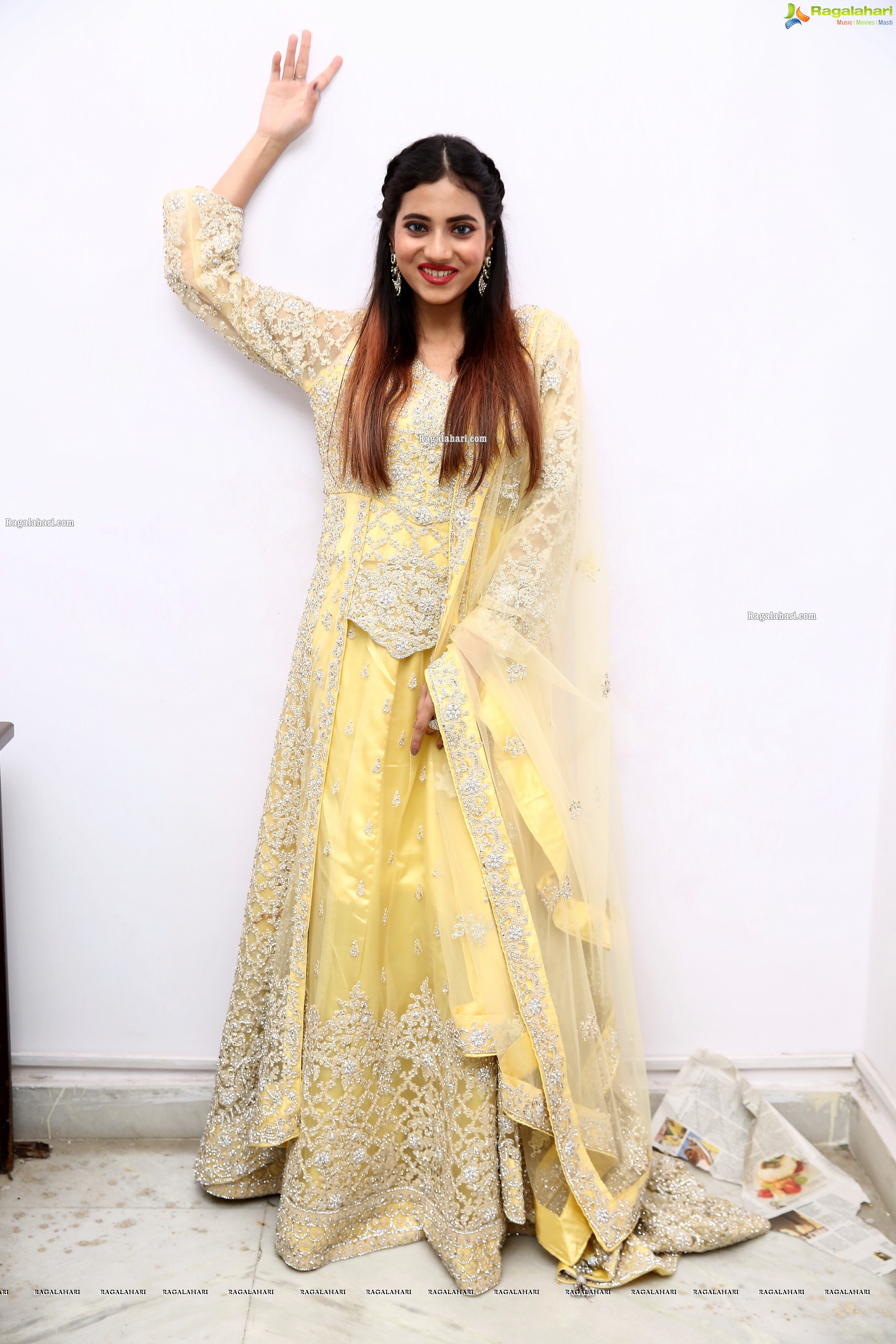 Dimple Thakur in Yellow Designer Lehenga Choli, HD Photo Gallery