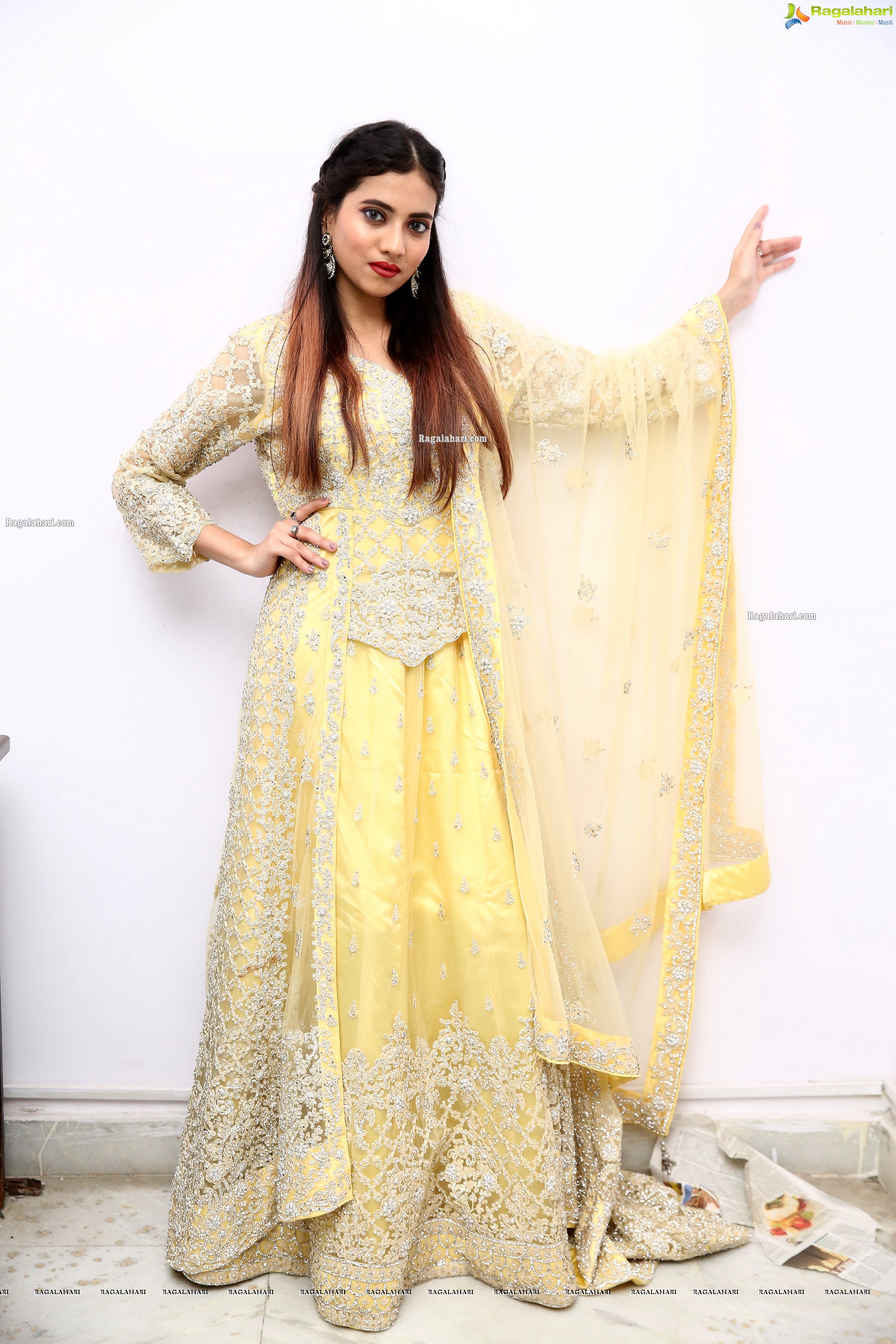 Dimple Thakur in Yellow Designer Lehenga Choli, HD Photo Gallery