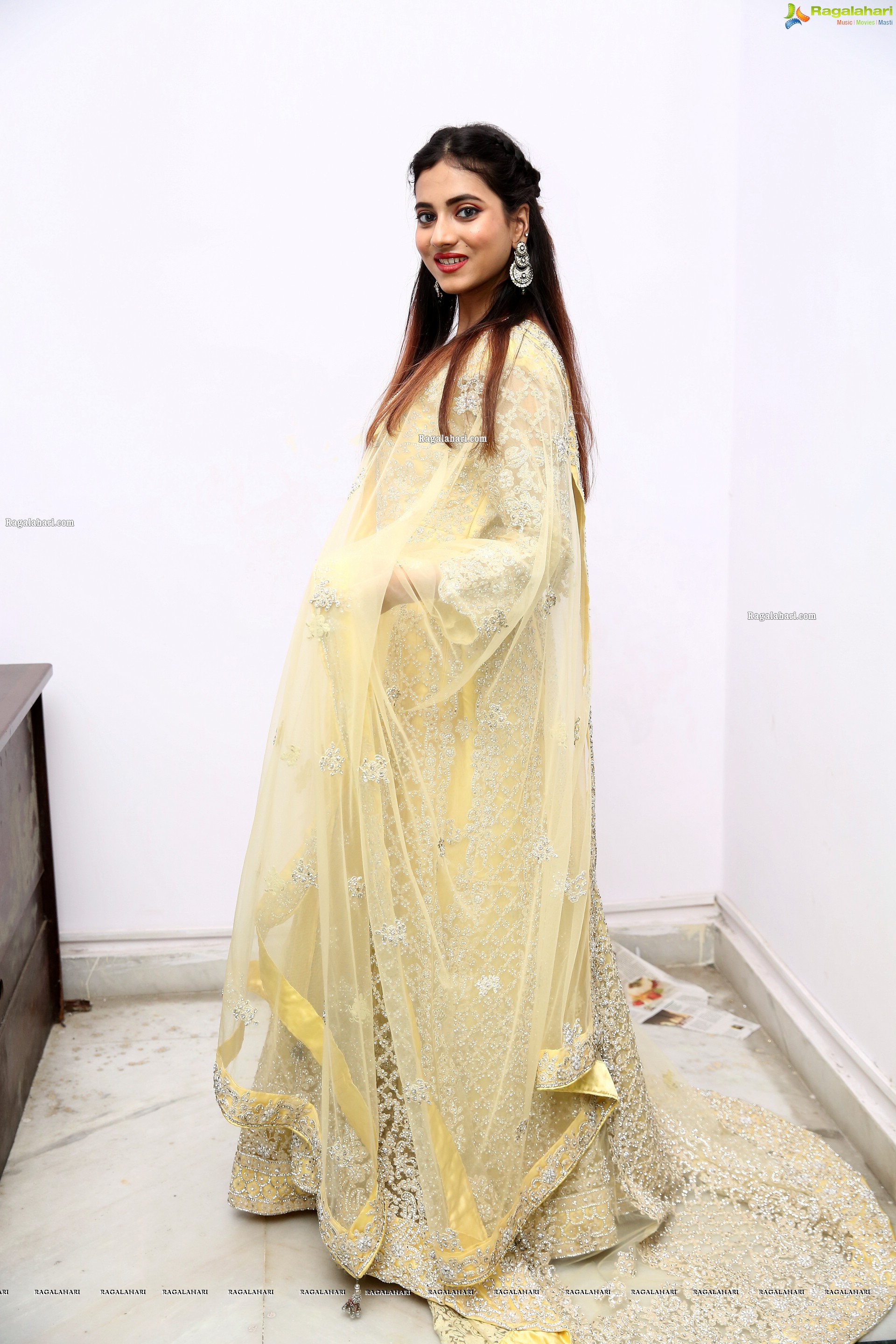 Dimple Thakur in Yellow Designer Lehenga Choli, HD Photo Gallery