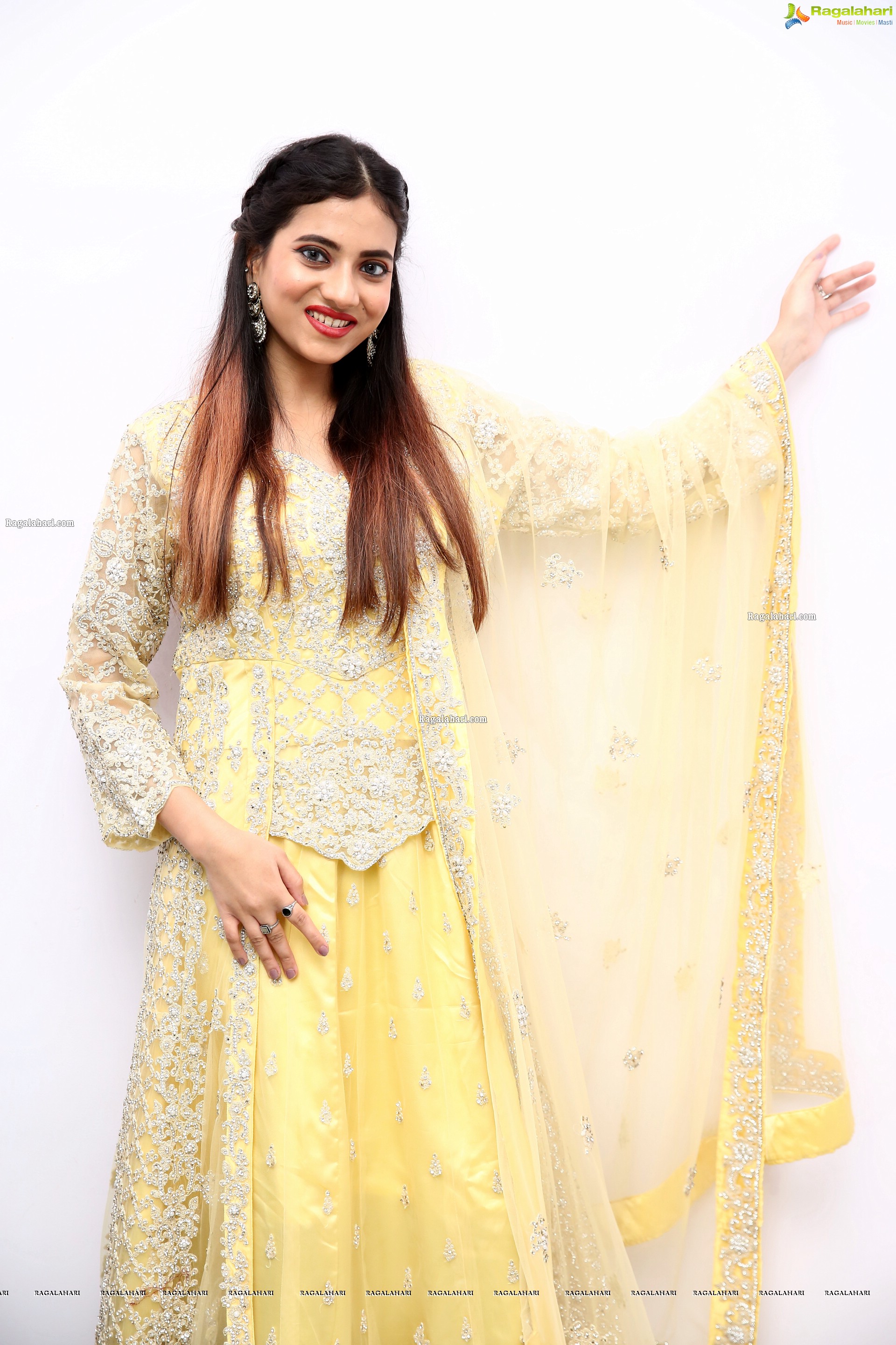 Dimple Thakur in Yellow Designer Lehenga Choli, HD Photo Gallery