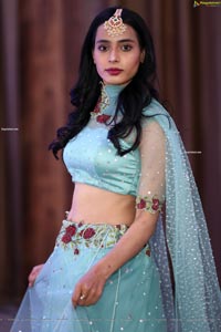 Farida Yousuf in Blue Lehenga Choli