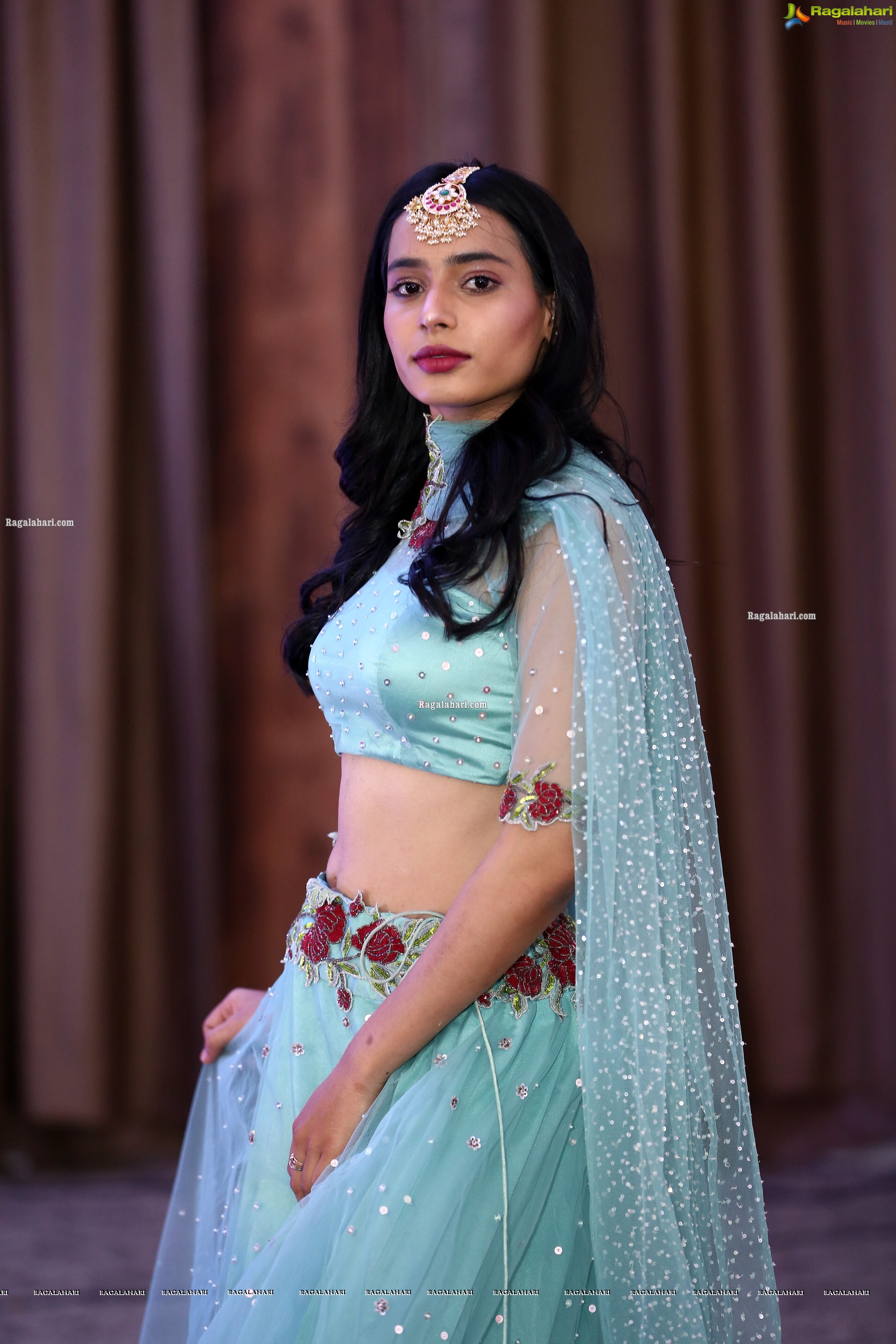 Farida Yousuf in Blue Lehenga Choli, HD Photo Gallery