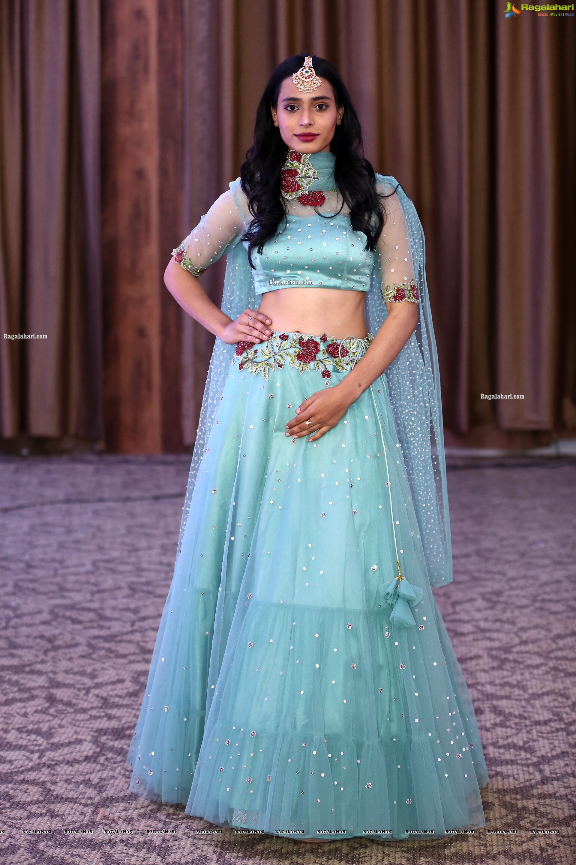 Farida Yousuf in Blue Lehenga Choli, HD Photo Gallery