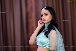 Farida Yousuf in Blue Lehenga Choli