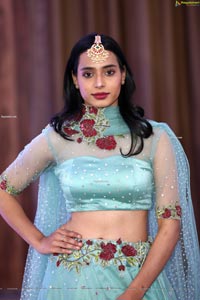 Farida Yousuf in Blue Lehenga Choli