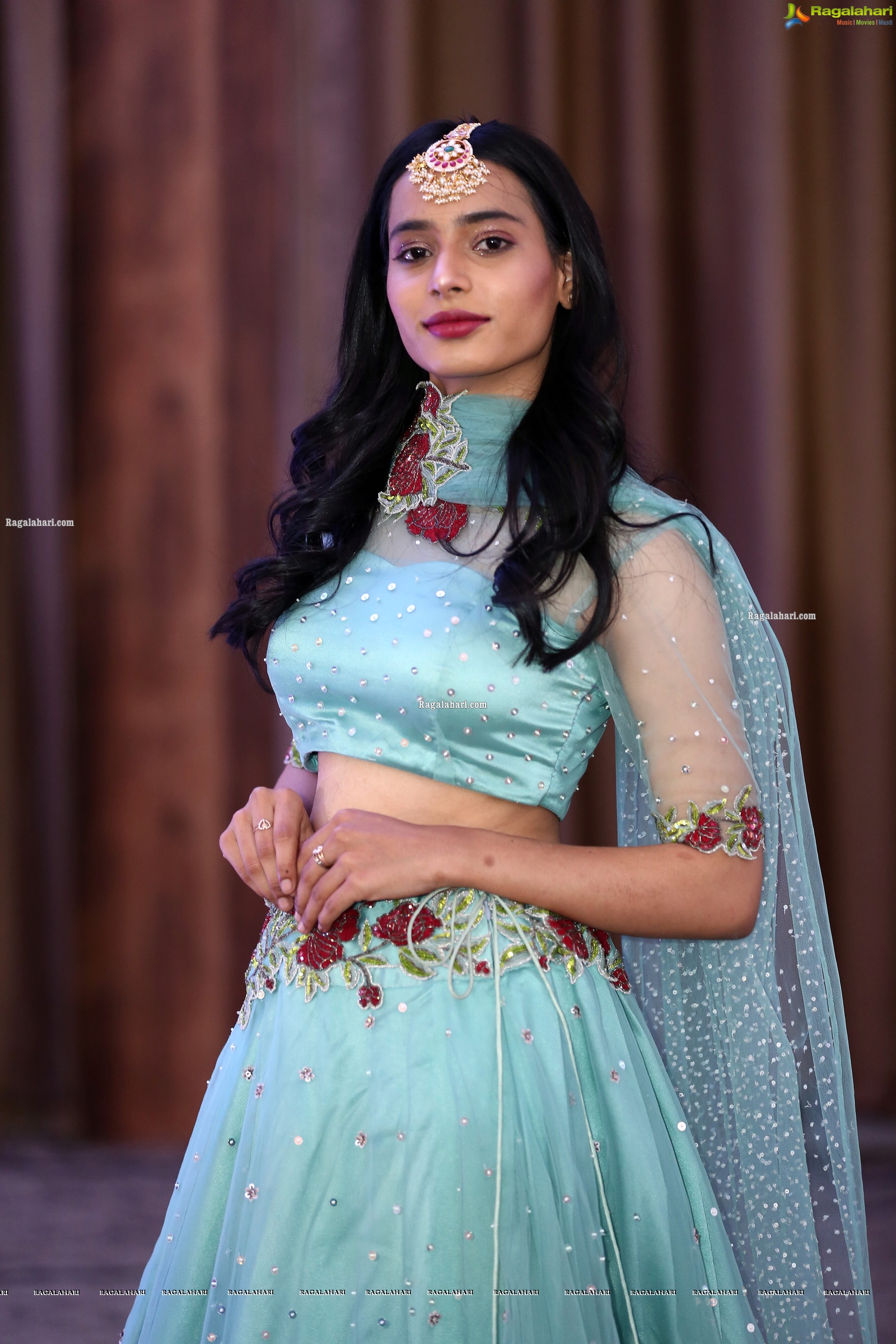 Farida Yousuf in Blue Lehenga Choli, HD Photo Gallery