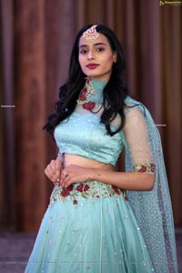 Farida Yousuf in Blue Lehenga Choli