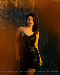 Iswarya Menon in Black Sequin Bodycon Dress