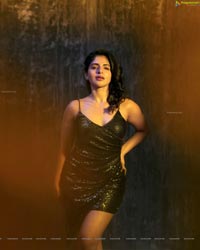 Iswarya Menon in Black Sequin Bodycon Dress