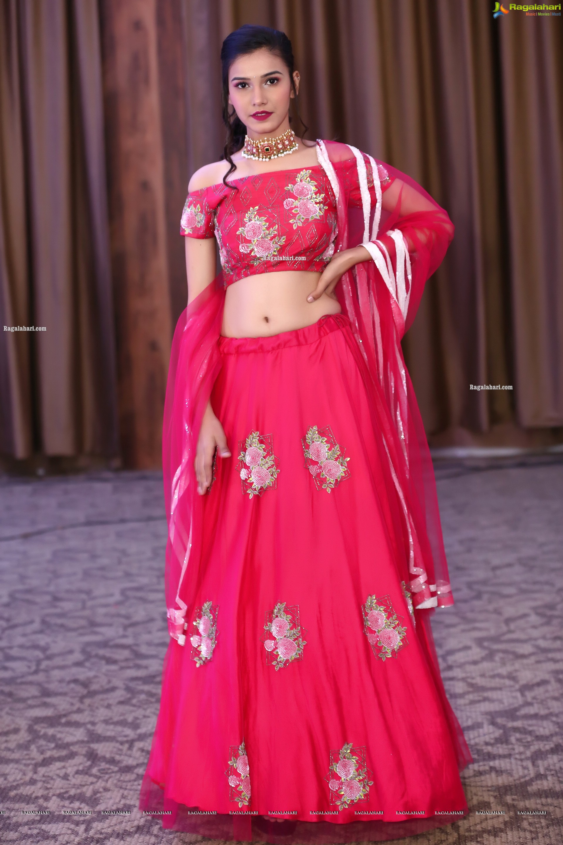 Komal Vyas in Pink Embellished Lehenga Choli, HD Photo Gallery