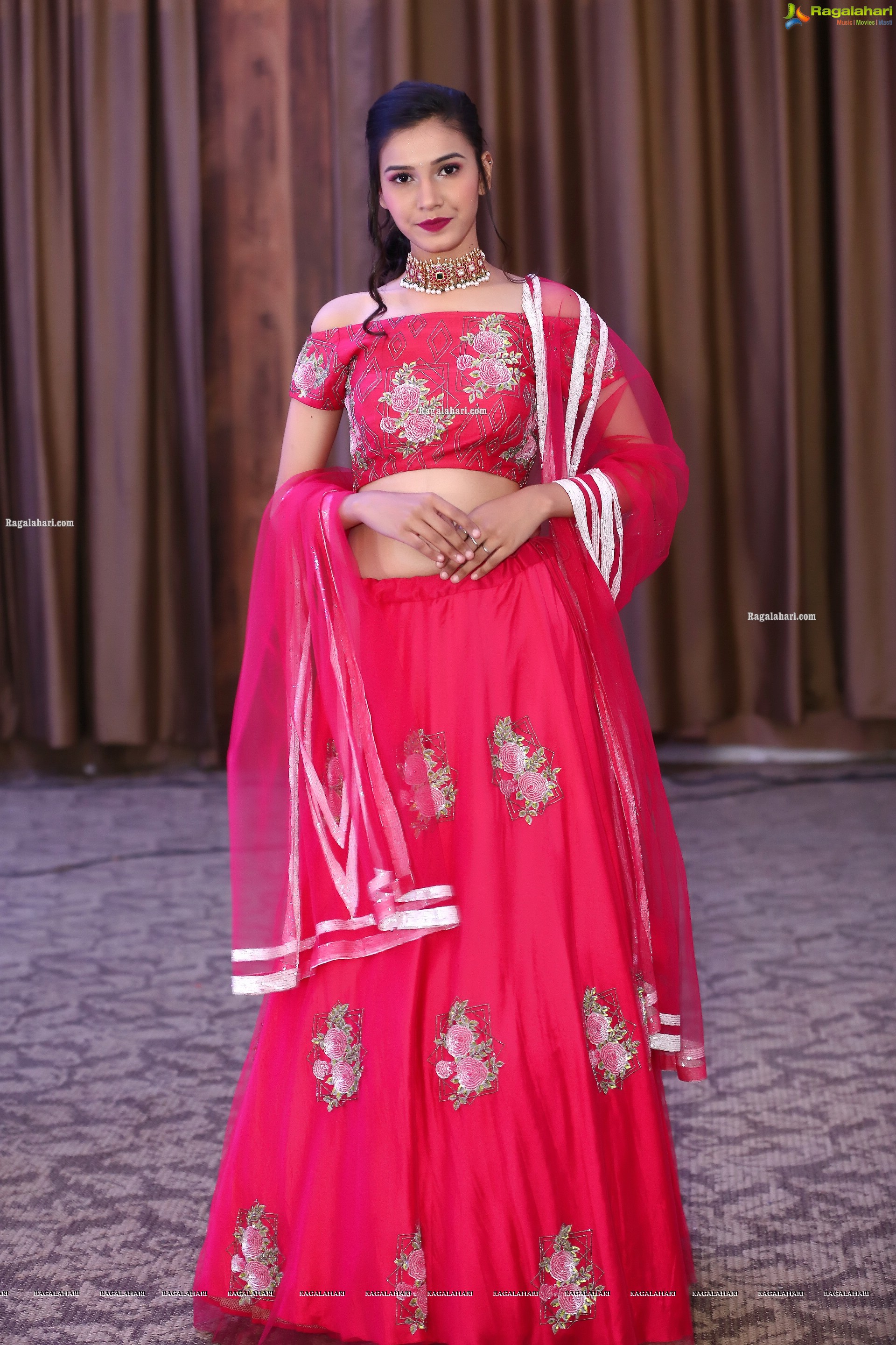 Komal Vyas in Pink Embellished Lehenga Choli, HD Photo Gallery