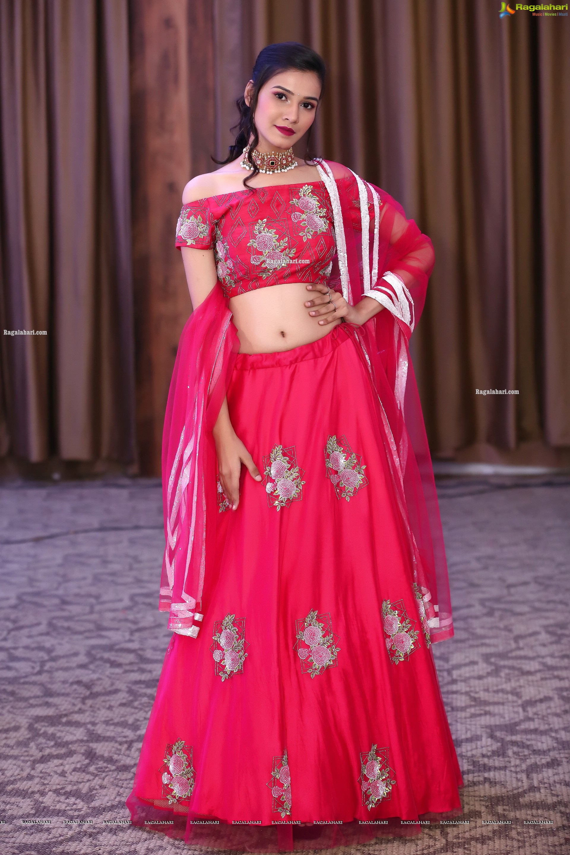 Komal Vyas in Pink Embellished Lehenga Choli, HD Photo Gallery