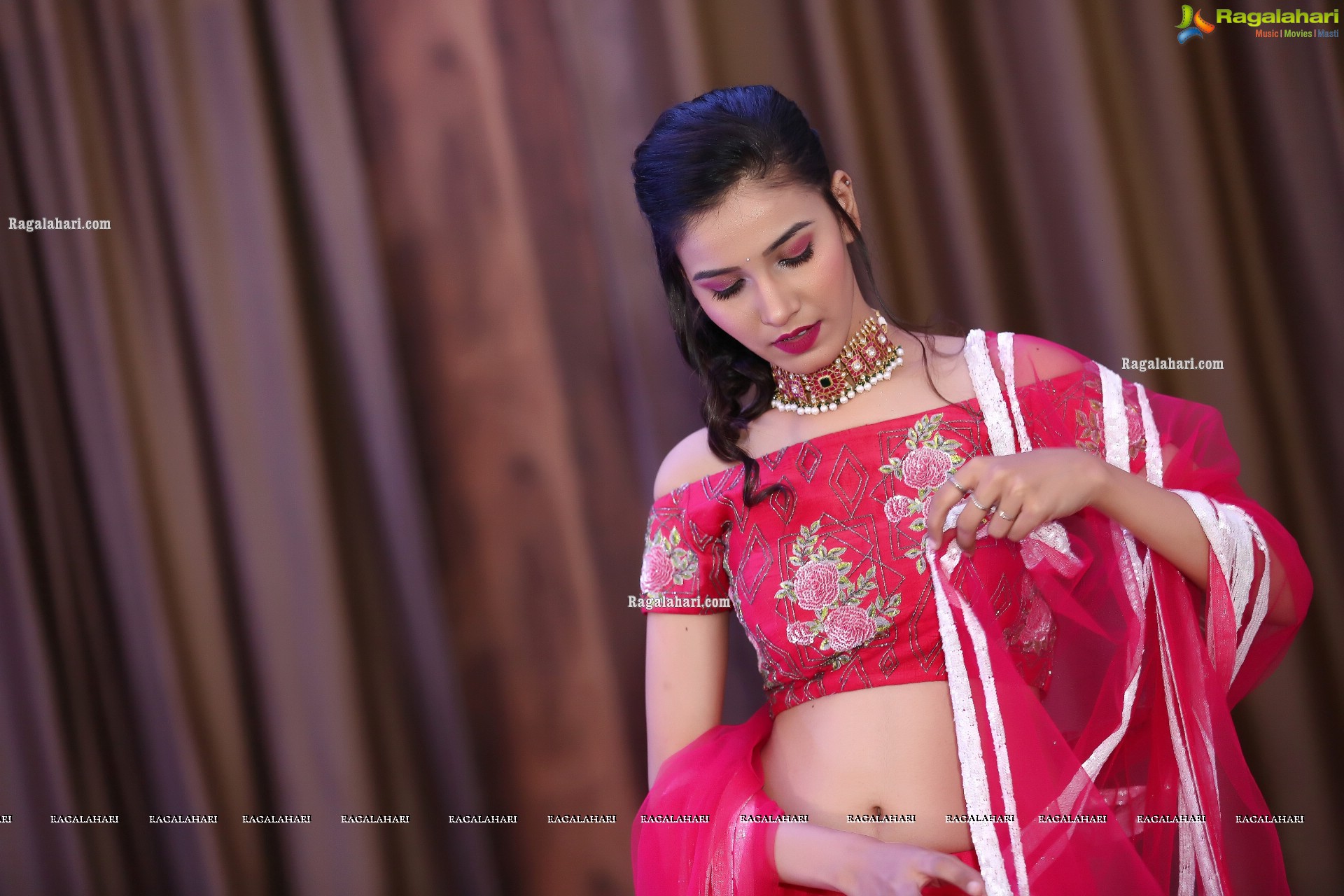 Komal Vyas in Pink Embellished Lehenga Choli, HD Photo Gallery