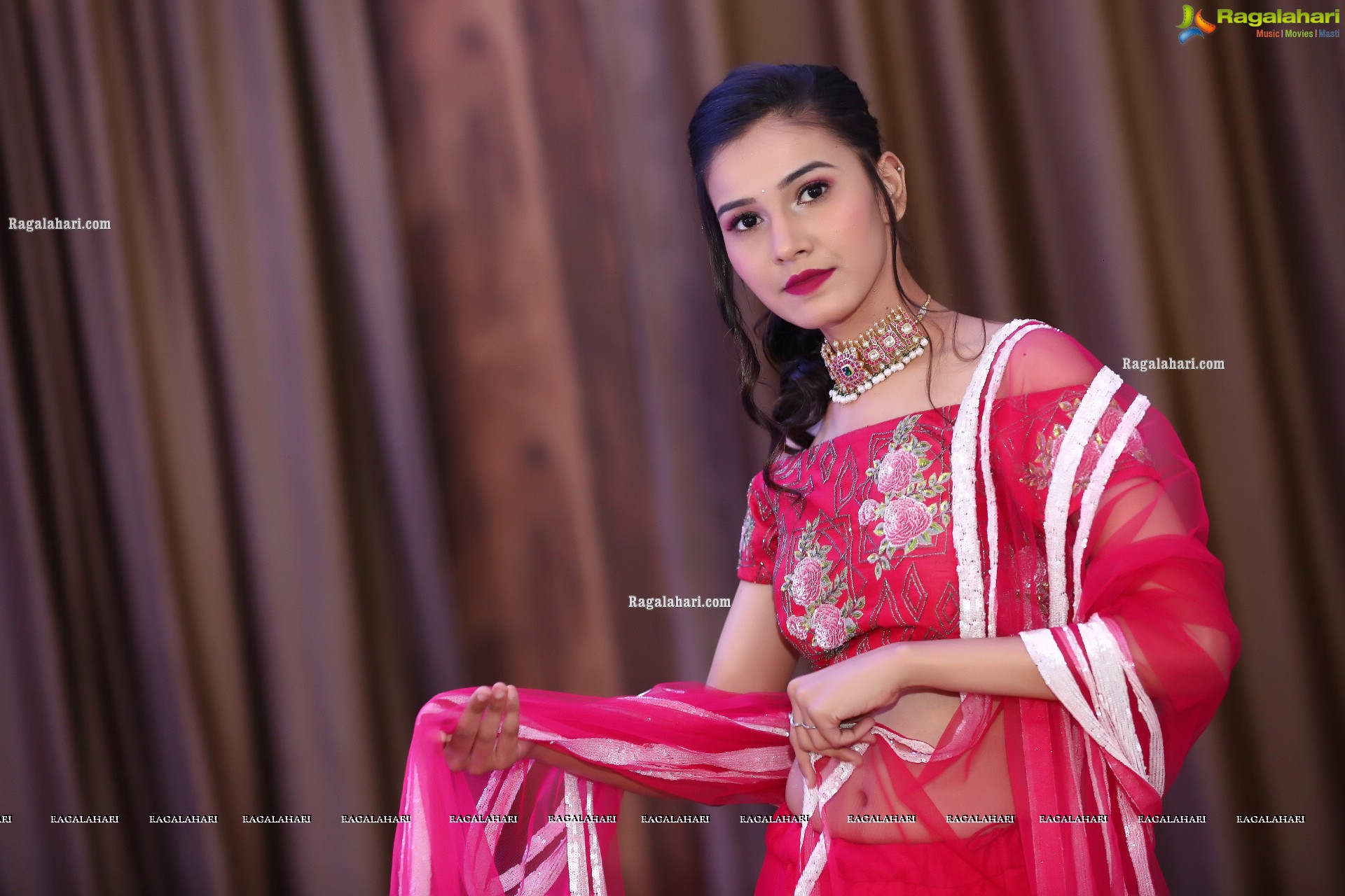 Komal Vyas in Pink Embellished Lehenga Choli, HD Photo Gallery