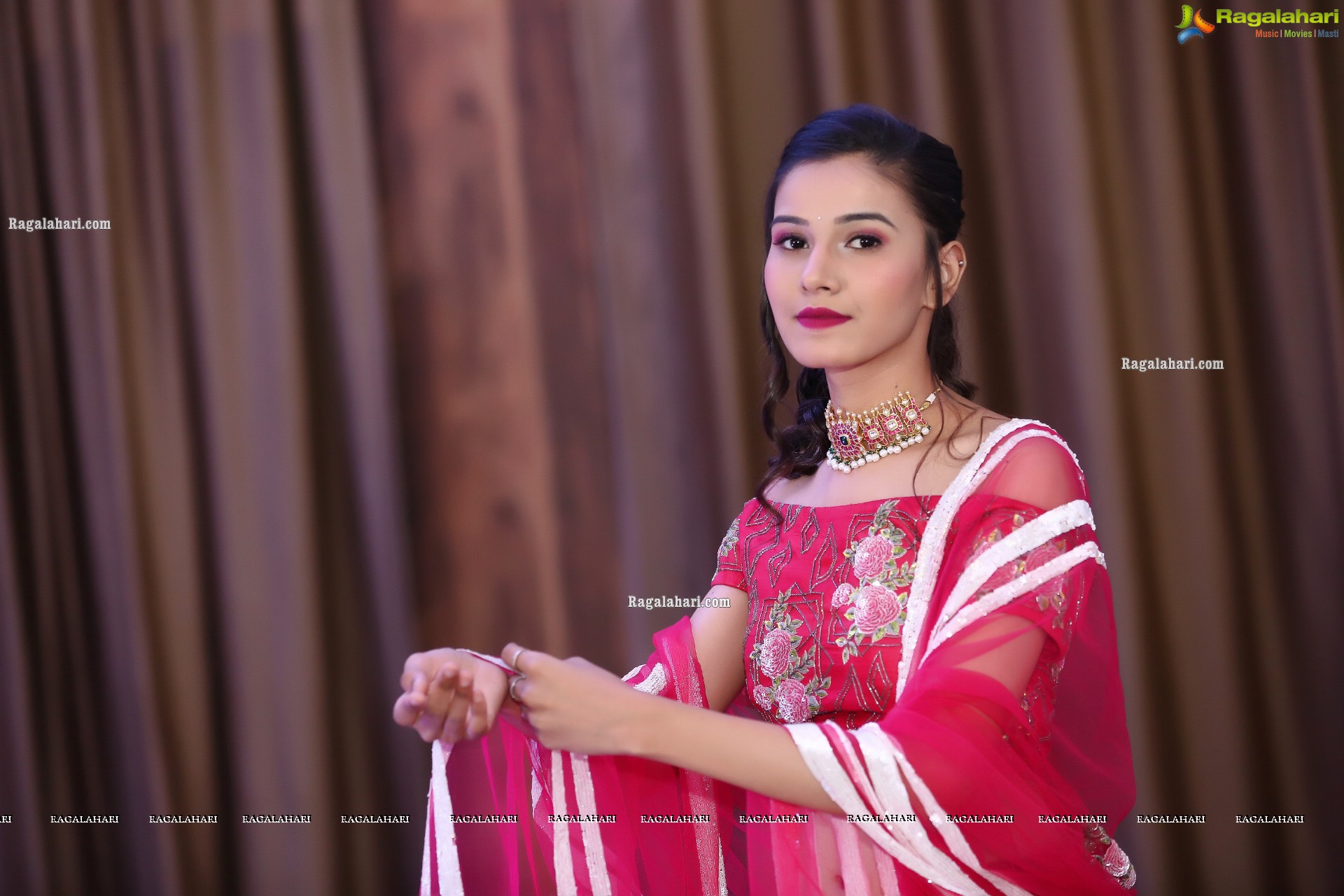 Komal Vyas in Pink Embellished Lehenga Choli, HD Photo Gallery