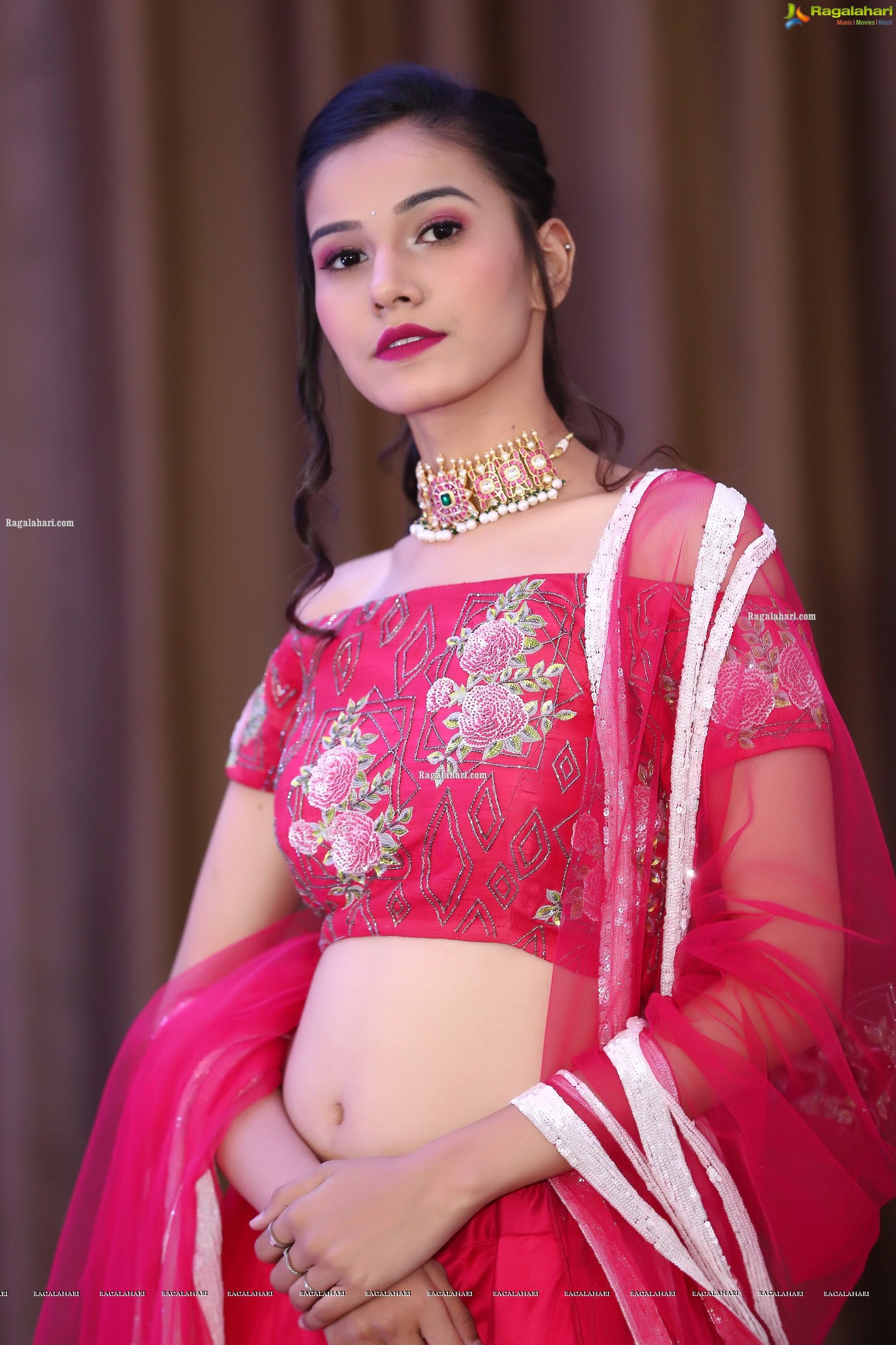 Komal Vyas in Pink Embellished Lehenga Choli, HD Photo Gallery