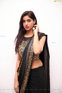 Naziya Khan in Black Designer Saree