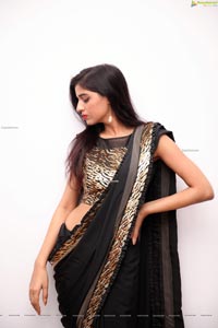 Naziya Khan in Black Designer Saree